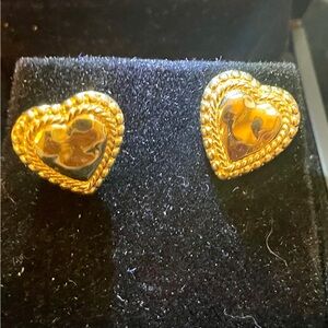 Judith Ripka 14k Yellow Gold Clad Heart Earrings. Definitely JR Coded!